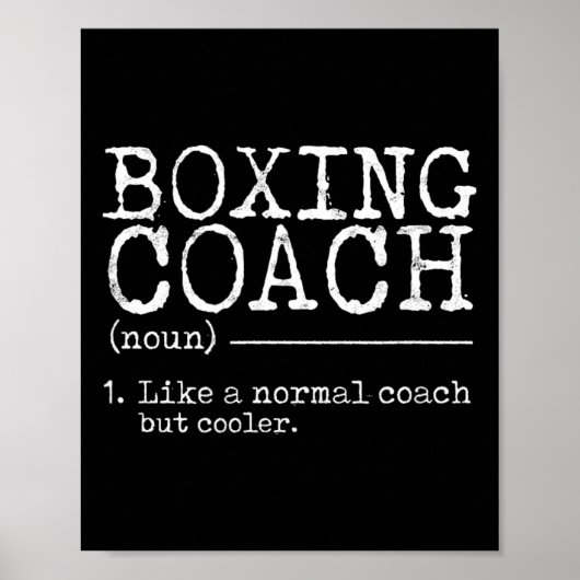 Definition des Boxcoaches - Funny Poster (Vorne)