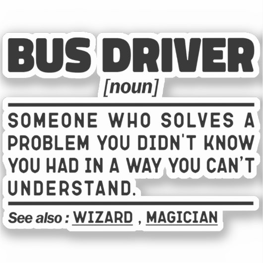 Definition des Busfahrers Lover Cooler Vater Aufkleber (Vorderseite)