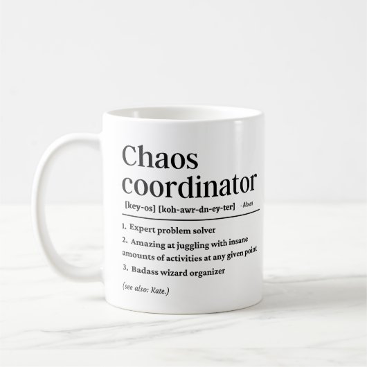 Definition des Chaos-Koordinators Kaffeetasse (Links)