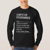 Definition des Computerprogrammierers Berufsbezei T-Shirt (Vorderseite)