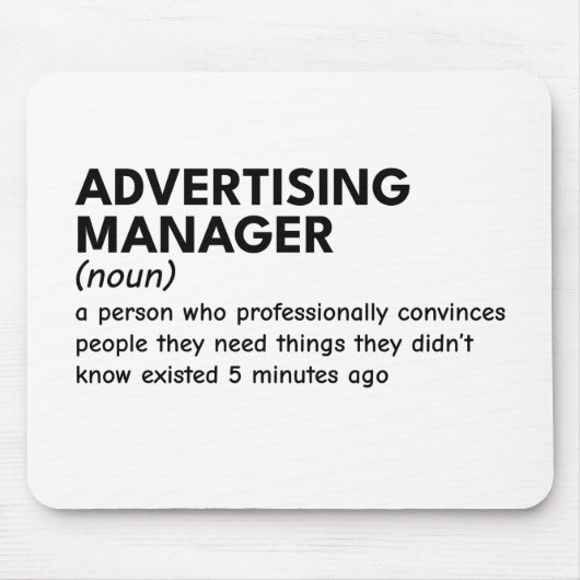 Definition des coolen Marketing Managers Mousepad (Vorne)