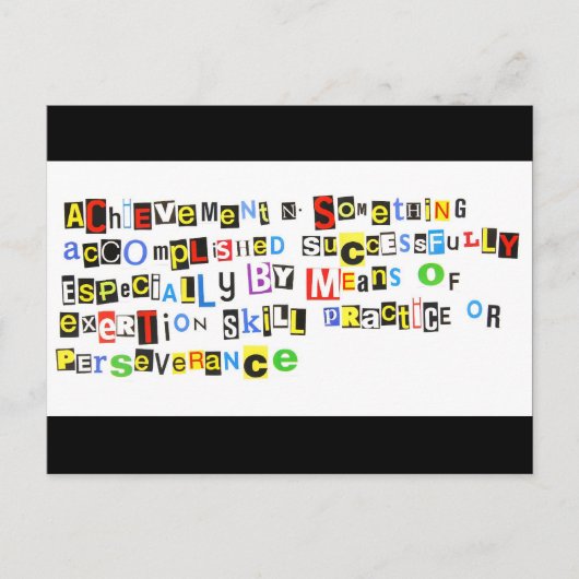 Definition des Erreichten Postkarte (Vorderseite)