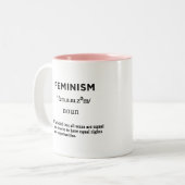 Definition des Feminismus Zweifarbige Tasse (Vorderseite Links)