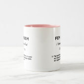 Definition des Feminismus Zweifarbige Tasse (Mittel)