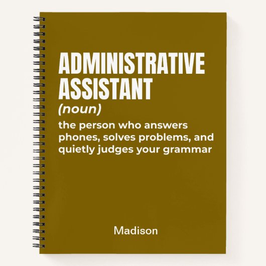 Definition des "Funny Administrative Assistant" (W Notizblock (Vorderseite)