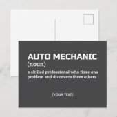 Definition des "Funny Auto Mechanism" Postkarte (Vorne/Hinten)