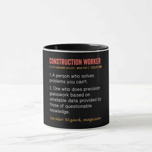 Definition des "Funny Construction Worker" Tasse (Zentrum)