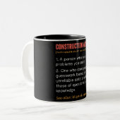 Definition des "Funny Construction Worker" Zweifarbige Tasse (Vorderseite Links)