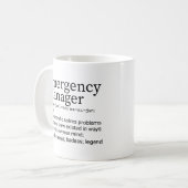 Definition des "Funny Emergency Manager" Kaffeetasse (Vorderseite Links)