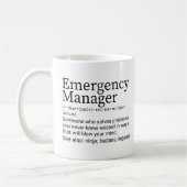 Definition des "Funny Emergency Manager" Kaffeetasse (Links)