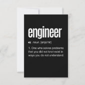 Definition des "Funny Engineer" RSVP Karte (Vorderseite)
