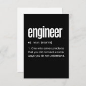 Definition des "Funny Engineer" RSVP Karte (Vorne/Hinten)