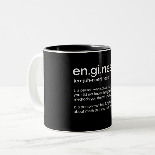 Definition des "Funny Engineer" Zweifarbige Tasse (Vorderseite Links)