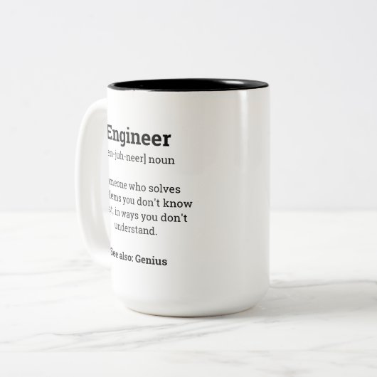 Definition des "Funny Engineer" Zweifarbige Tasse (Vorderseite Links)