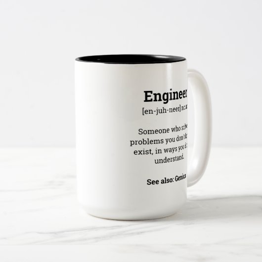 Definition des "Funny Engineer" Zweifarbige Tasse (VorderseiteRechts)