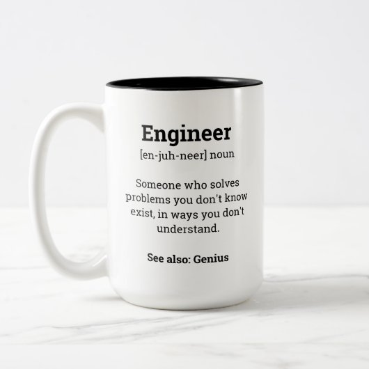 Definition des "Funny Engineer" Zweifarbige Tasse (Links)