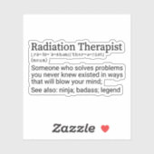 Definition des "Funny Radiation Therapist" Aufkleber (Blatt)