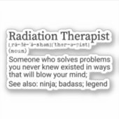 Definition des "Funny Radiation Therapist" Aufkleber (Vorderseite)