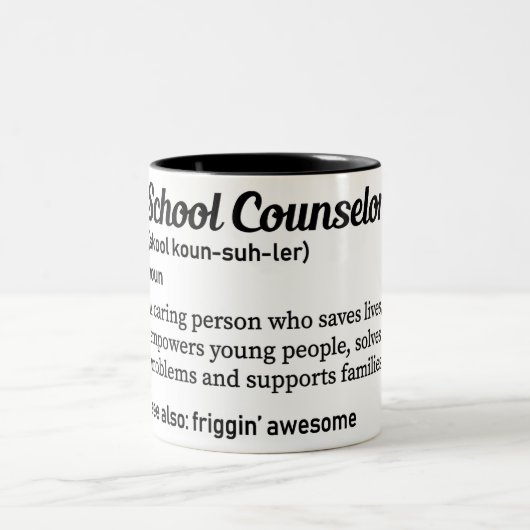 Definition des "Funny School Counselors" Zweifarbige Tasse (Mittel)