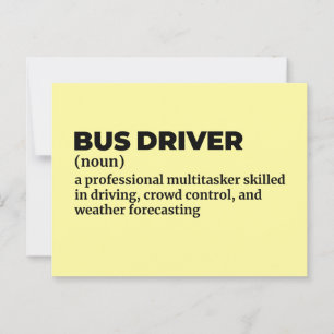 Definition des "Funny School Transport Driver" Postkarte