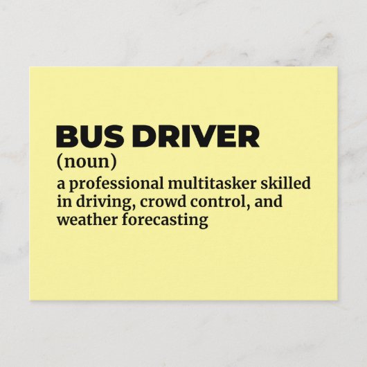 Definition des "Funny School Transport Driver" Postkarte (Vorderseite)