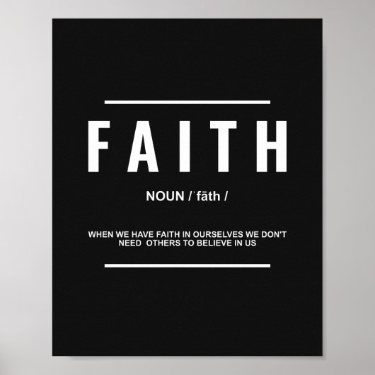 Definition des Glaubens | Inspiration Zitat Poster (Vorne)