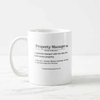 Definition des Immobilienmanagers Kaffeetasse