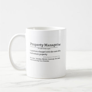 Definition des Immobilienmanagers Kaffeetasse