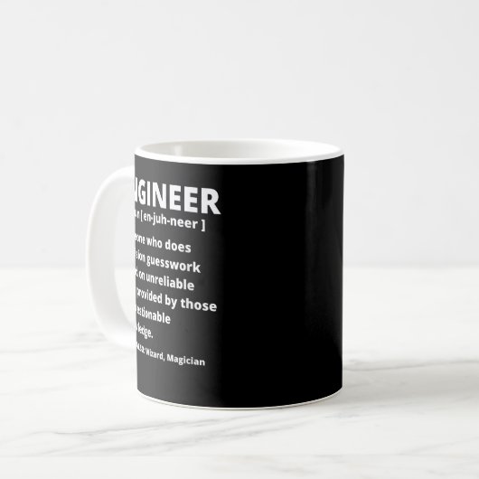 Definition des Ingenieurs - Funny Sarcastic Engine Kaffeetasse (Vorderseite Links)
