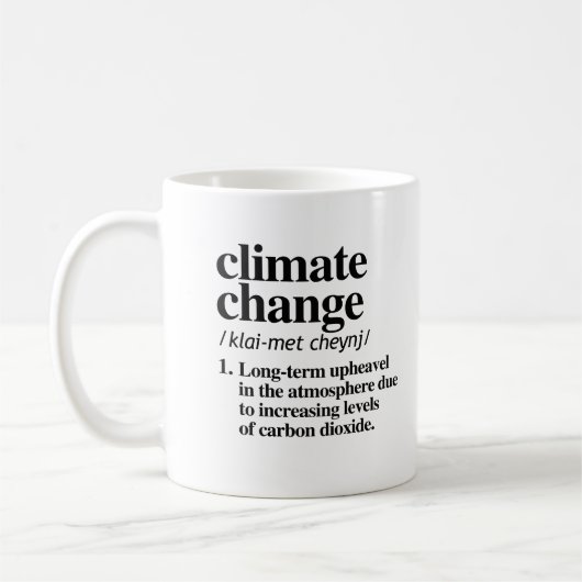 Definition des Klimawandels Kaffeetasse (Links)