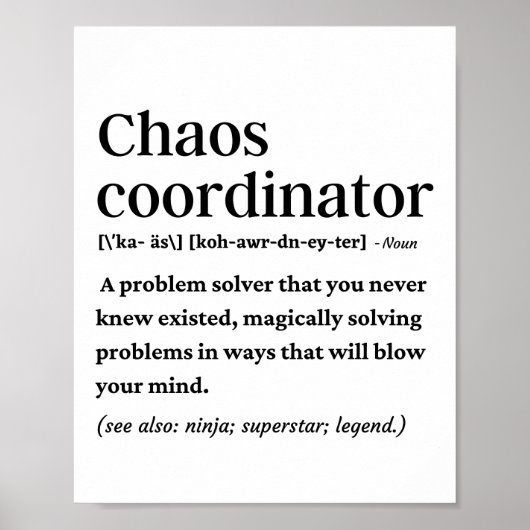 Definition des Koordinators für das Sonnenchaos Poster (Vorne)