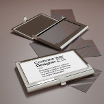 Definition des Kostümdesigners - Filmbesetzung Visitenkarten Dose<br><div class="desc">Der Kostümdesigner ist ein meisterhafter Schöpfer,  der Figuren aus jeder Epoche in Stilen verkleidet,  die Geschichten zum Leben erwecken. Dieser elegante Visitenkartenhalter feiert ihr Handwerk,  indem er das Sehen in Schrank-Kunst verwandelt.</div>