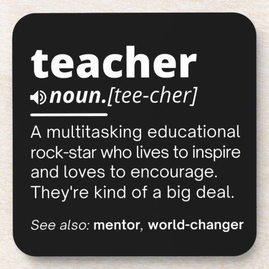 Definition des Lehrers - Funny Teaching School Tea Getränkeuntersetzer (Vorderseite)