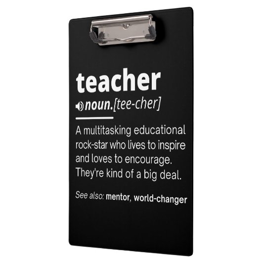 Definition des Lehrers - Funny Teaching School Tea Klemmbrett (Links)