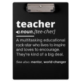 Definition des Lehrers - Funny Teaching School Tea Klemmbrett (Vorderseite)
