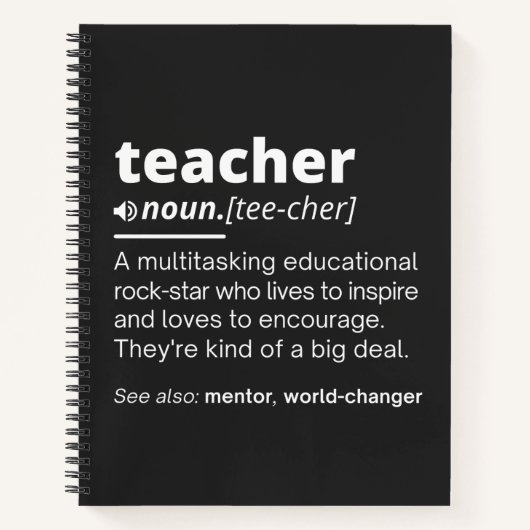 Definition des Lehrers - Funny Teaching School Tea Notizblock (Vorderseite)