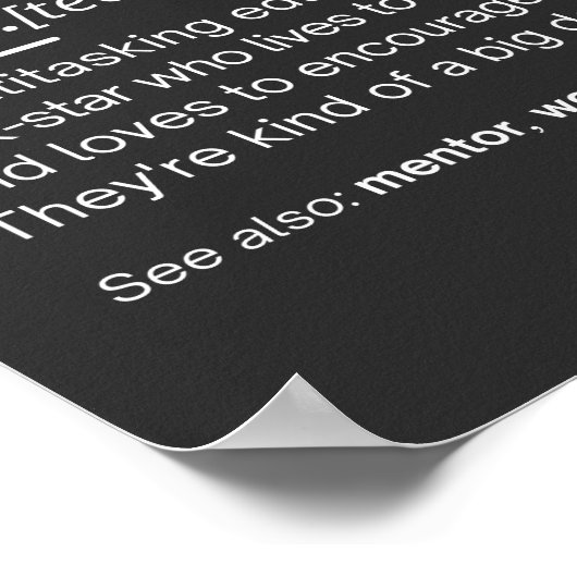 Definition des Lehrers - Funny Teaching School Tea Poster (Ecke)