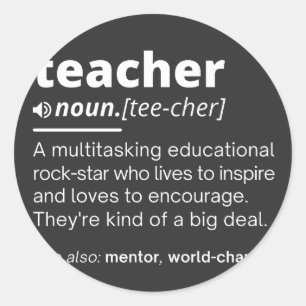 Definition des Lehrers - Funny Teaching School Tea Runder Aufkleber