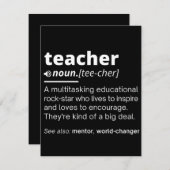 Definition des Lehrers - Funny Teaching School Tea Save The Date (Vorne/Hinten)