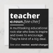 Definition des Lehrers - Funny Teaching School Tea Save The Date (Vorderseite)