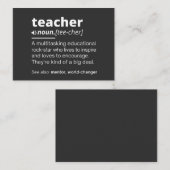 Definition des Lehrers - Funny Teaching School Tea Visitenkarte (Vorne/Hinten)