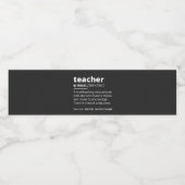 Definition des Lehrers - Funny Teaching School Tea Wasserflaschenetikett (Einzelnes Label)