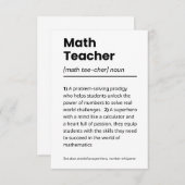 Definition des Mathematiklehrers, Bewertung des Ma Dankeskarte (Vorne/Hinten)