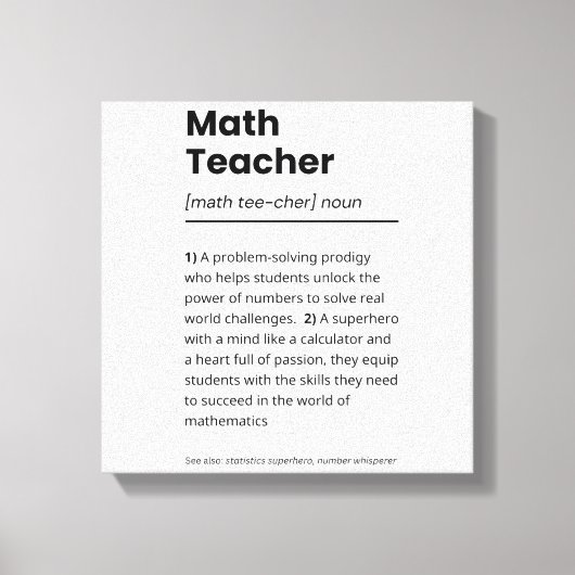 Definition des Mathematiklehrers, Bewertung des Ma Leinwanddruck (Vorderseite)