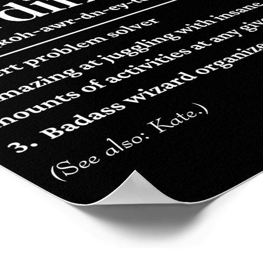 Definition des personalisierten Chaos-Koordinators Poster (Ecke)