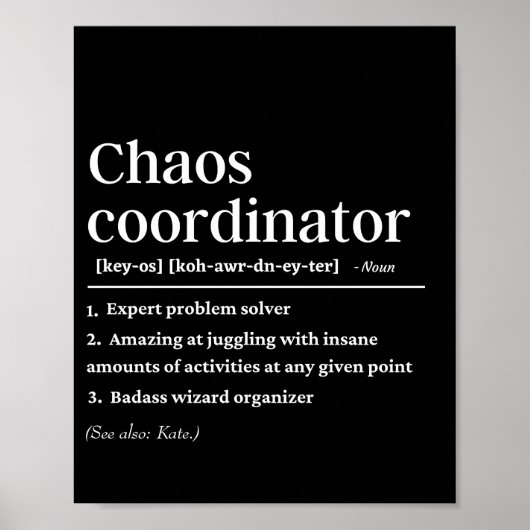 Definition des personalisierten Chaos-Koordinators Poster (Vorne)