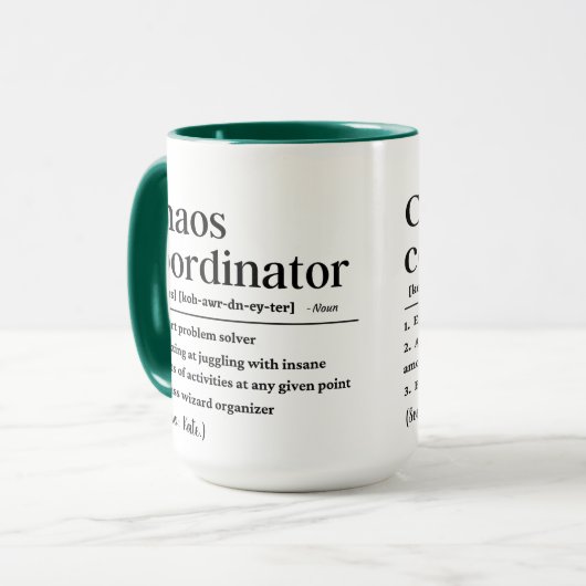 Definition des personalisierten Chaos-Koordinators Tasse (Vorderseite Links)