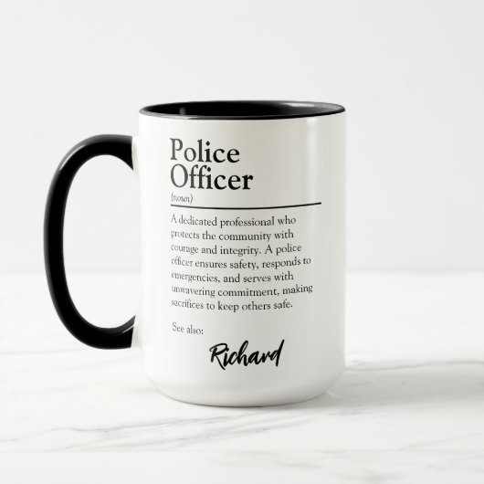 Definition des personalisierten Polizeibeamten Tasse (Links)