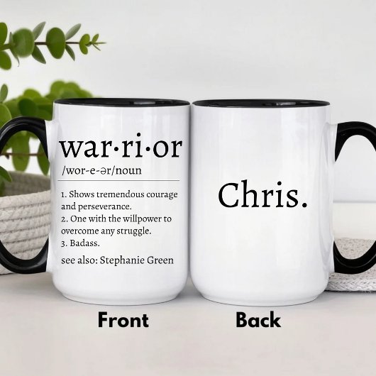 Definition des personalisierten Warriors Motiviere Tasse