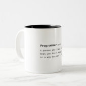 Definition des Programmierers Zweifarbige Tasse (Vorderseite Links)